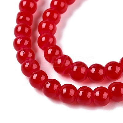 Baking Paint Imitation Jade Glass Round Bead Strands DGLA-Q021-4mm-05-A-1