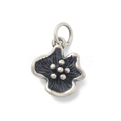 925 Sterling Silver Flower Charms with Jump Rings and 925 Stamp STER-M021-02AS-03-1