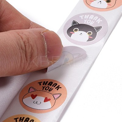 Flat Round Paper Thank You Stickers LS-DIY-C042-12A-1