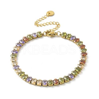 304 Stainless Steel Oval Link Chain Bracelets for Women BJEW-P348-01F-G-1