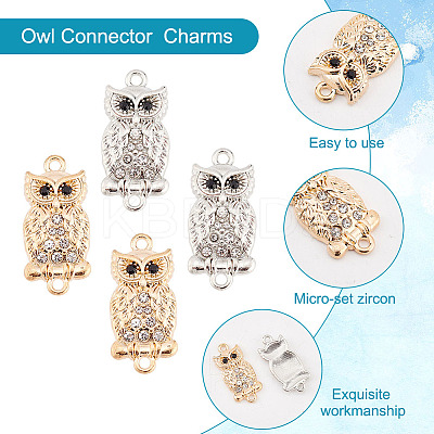 20Pcs 2 Colors Zinc Alloy Rhinestone Connector Charms FIND-AR0002-72-1