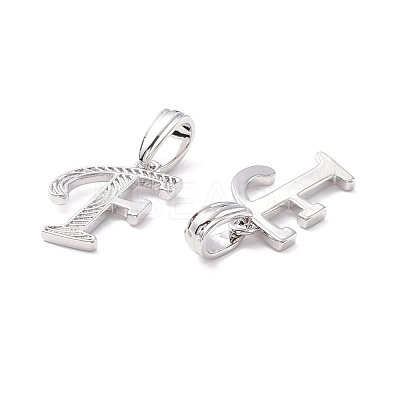 Rack Plating Eco-Friendly Brass Letter Pendants KK-K265-02P-F-1