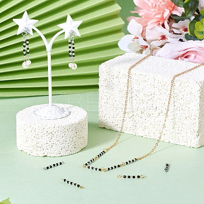 Transparent Glass Beads Connector Charms PALLOY-TA00135-1