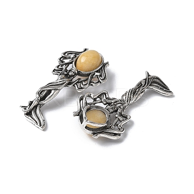 Angel Brass Natural Topaz Jade Pendants KK-D361-02AS-24-1