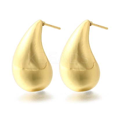 Rack Plating Brass Twist Teardrop Stud Earrings for Women X-EJEW-K247-02G-1