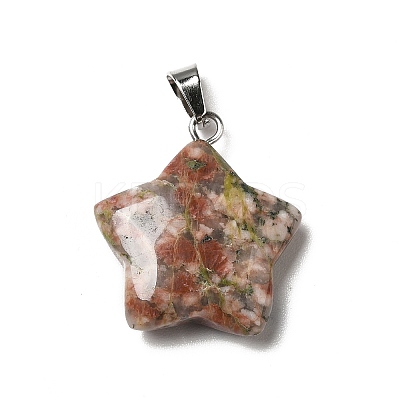 Natural & Synthetic Mixed Gemstone Pendants Connectors G-D061-02A-1