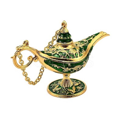 Alloy Enamel Tea Pot Home Display Decoration DJEW-Z010-01G-04-1
