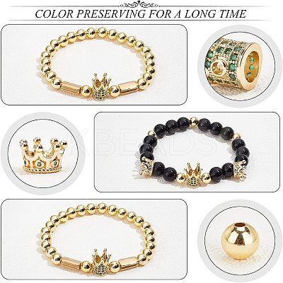 60Pcs Brass Beads KK-NB0001-51G-1