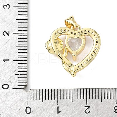 Brass Micro Pave Cubic Zirconia Pendants KK-L239-040G-1