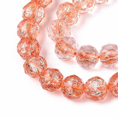 Crackle Transparent Glass Beads Strands GLAA-N063-8mm-06-1