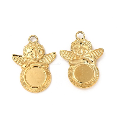 Ion Plating(IP) 304 Stainless Steel Pendant Cabochons Settings LS-STAS-A070-40G-1