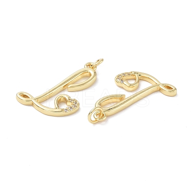 Eco-Friendly Rack Plating Brass Micro Pave Cubic Zirconia Pendants KK-F845-31G-1