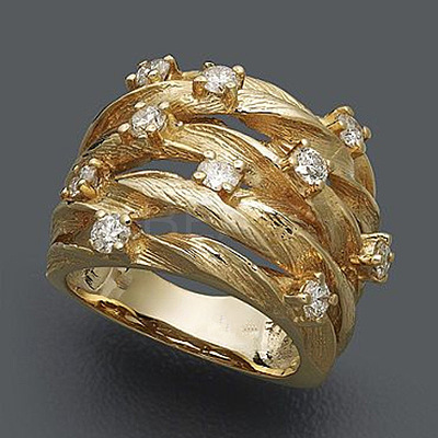 Brass Micro Pave Clear Cubic Zirconia Finger Rings WG34DCF-01-1