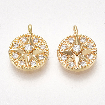 Brass Micro Pave Cubic Zirconia Charms KK-S350-290-1