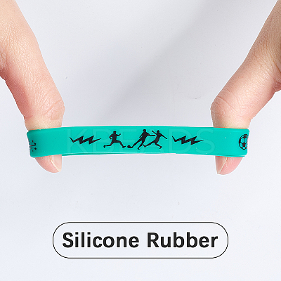 24Pcs 4 Colors Silicone Cord Bracelet Wristband BJEW-GF0001-31A-1