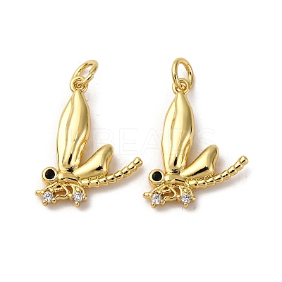 Brass Micro Pave Cubic Zirconia Pendants KK-P308-39G-1