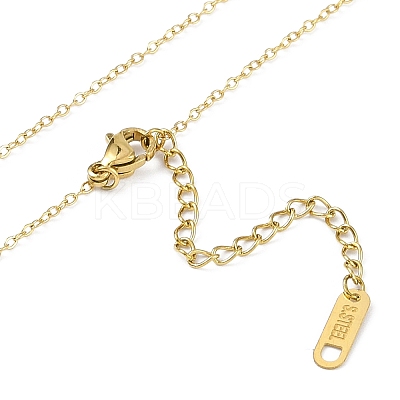 Ion Plating(IP) 304 Stainless Steel Cable Chain Flower Pendant Necklaces for Women NJEW-K276-02G-1