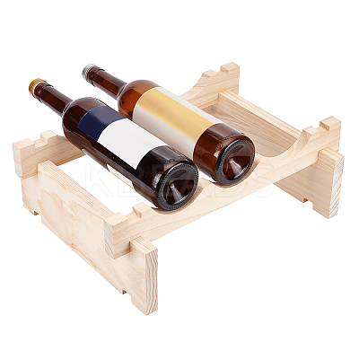 3 Bottle Wood Wine Bottle Rack ODIS-WH0043-21-1