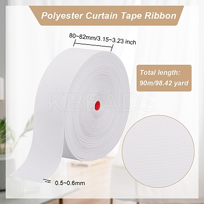 Polyester Curtain Tape Ribbon OCOR-WH0078-69A-1