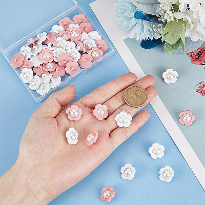 50Pcs 2 Colors 1-Hole Plstic Shank Buttons BUTT-GF0001-16-1