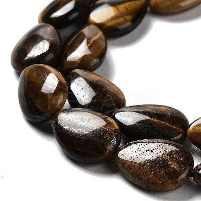 Natural Teardrop Tiger Eye Beads Strands G-L242-26-1