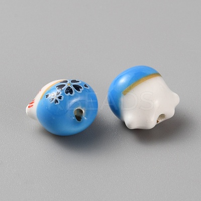 Handmade Porcelain Beads PORC-WH0006-02F-1