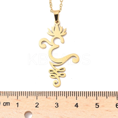 304 Stainless Steel Hollow Cut Yoga Om Lotus Flower Pendant Necklaces NJEW-Z073-02G-05-1