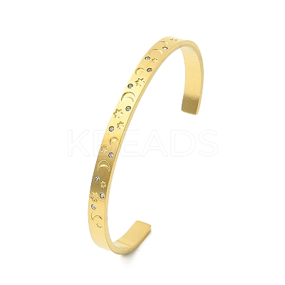 304 Stainless Steel Cuff Bangles BJEW-P348-02D-G-1