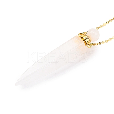 Natural Mixed Stone Bullet Shaped Perfume Bottle Pendant Necklaces G-B089-02G-1
