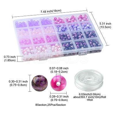 DIY Round Acrylic Beads Bracelets Jewelry Making Kits DIY-FS0007-40-1