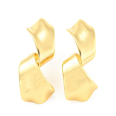 Rack Plating Brass Twist Stud Earrings EJEW-A028-29G-1