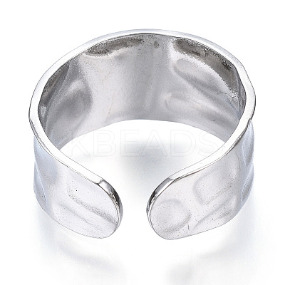 Non-Tarnish 304 Stainless Steel Wide Open Cuff Ring for Women LS-RJEW-N040-09-1