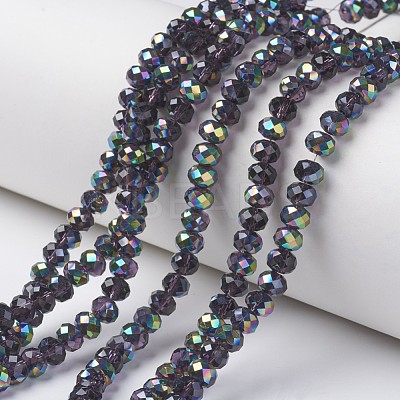 Electroplate Transparent Glass Beads Strands EGLA-A034-T4mm-Q09-1