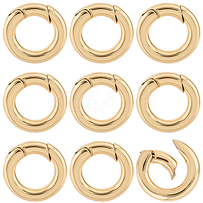10Pcs Brass Spring Gate Rings KK-BBC0022-07B-1