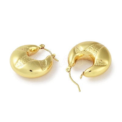 Ion Plating(IP) 304 Stainless Steel Hoop Earrings for Women STAS-I304-07G-1