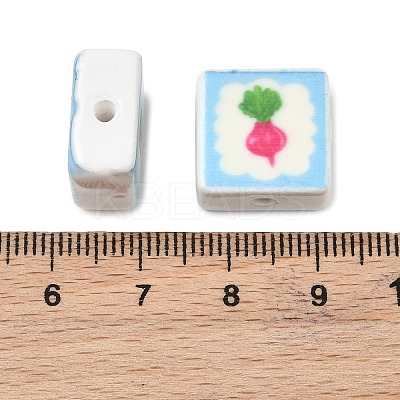 Printed Handmade Porcelain Beads PORC-G016-04P-1