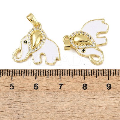 Brass Micro Pave Cubic Zirconia Pendants KK-F908-08G-03-1