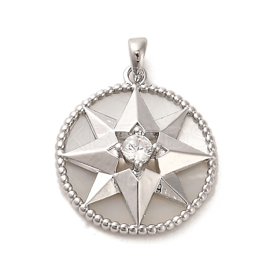 Brass Micro Pave Cubic Clear Zirconia Pendants KK-P260-27A-P-1