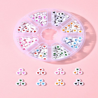 320Pcs 8 Colors Opaque Acrylic Beads FIND-FS0002-84-1