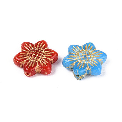 Sunflower Glass Beads GLAA-T025-52M-1