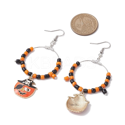 Glass Dangle Earrings EJEW-JE05985-1