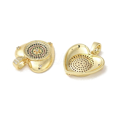 Brass Micro Pave Cubic Zirconia Pendants KK-C058-15G-1
