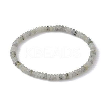 Natural White Labradorite Rondelle Beaded Stretch Bracelets BJEW-JB09980-04-1