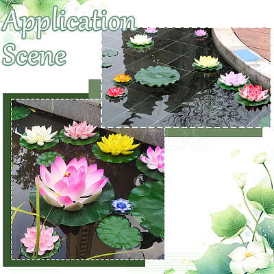 Artificial EVA Foam Lotus Leaf & Flower AJEW-SP0003-26C-1