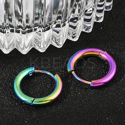 202 Stainless Steel Huggie Hoop Earrings EJEW-F111A-14mm-RC-1