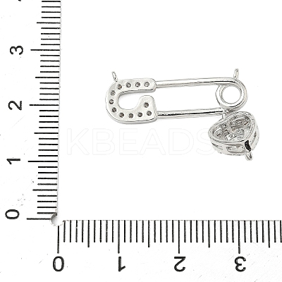 Brass Micro Pave Clear Cubic Zirconia Pendants KK-B139-07P-02-1