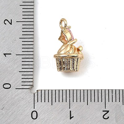 Brass Micro Pave Cubic Zirconia Pendants KK-C155-16G-01-1