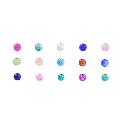 Spray Painted Crackle Glass Beads CCG-JQ0001-01-8mm-1