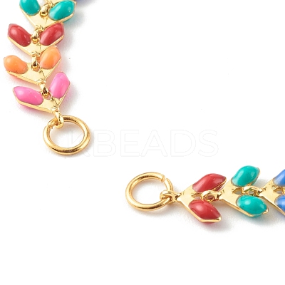 Brass Enamel Handmade Link Chains AJEW-JB00997-1