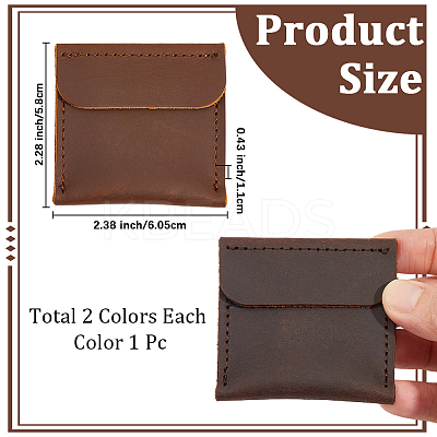 2Pcs 2 Colors Rectangle PU Leather Ring Bags ABAG-CL0001-20-1